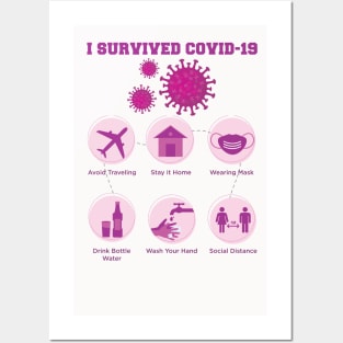 I Survived Covid 19 , Servive Design Posters and Art